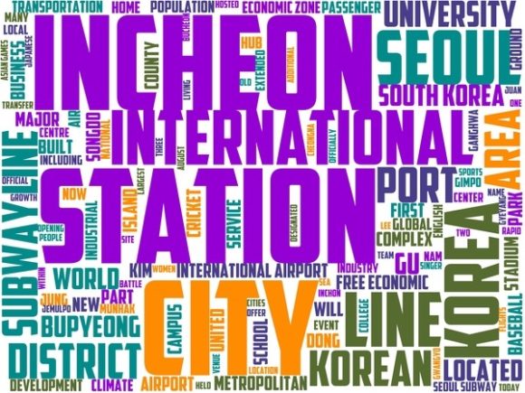 Incheon Wordart Tshirt: Hand-Drawn Word Cloud Design