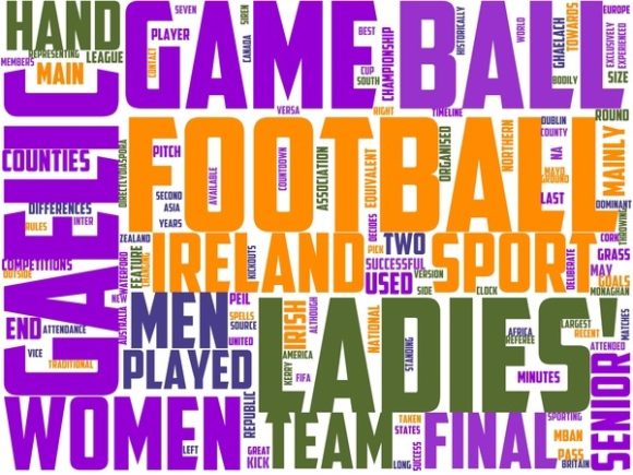 Ladies Gaelic Football Wordart Print