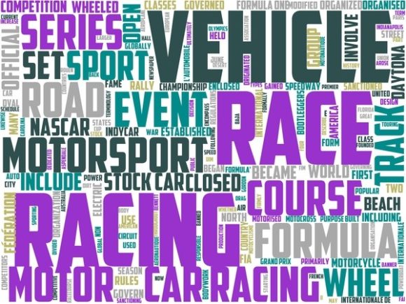 Motor Sports Wordart Tshirt Design